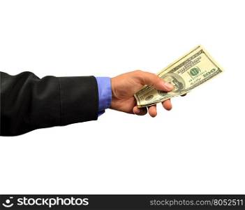 business man holding money in hand