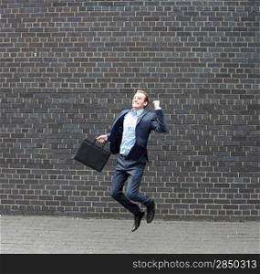 Business man jumping
