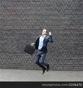 Business man jumping