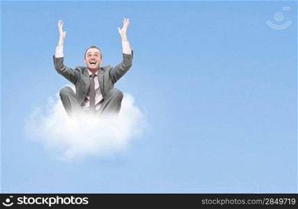 Business man on cloud