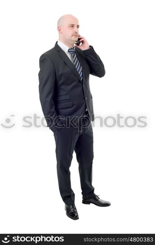 business man on the phone, full lenght, isolated