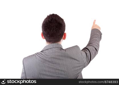 Business man, pointing forward - isolated