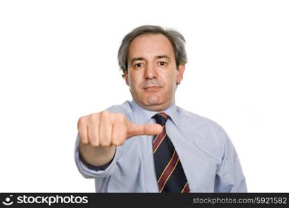 business man showing his thumb, isolated on white&#xA;