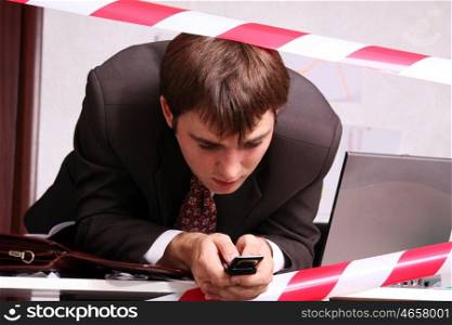 Business man talking on mobile phone