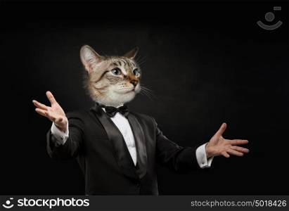 Business man with cat head