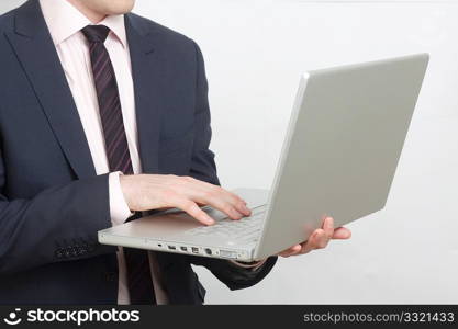 Business man with laptop