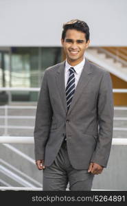 Business man with suit in outdoor ambient