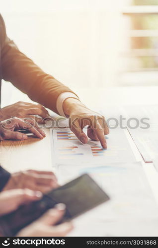 Business man working at office with laptop and documents on his desk, consultant lawyer concept