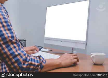 Business man working on computer