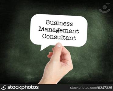 Business management consultant written in a speechbubble
