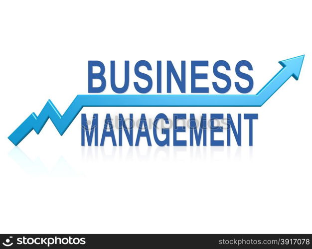 Business management with blue arrow image with hi-res rendered artwork that could be used for any graphic design.. Saving graph