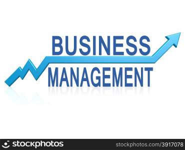Business management with blue arrow image with hi-res rendered artwork that could be used for any graphic design.. Saving graph