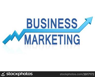Business marketing with blue arrow image with hi-res rendered artwork that could be used for any graphic design.. Saving graph