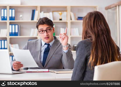 Business meeting between businessman and businesswoman