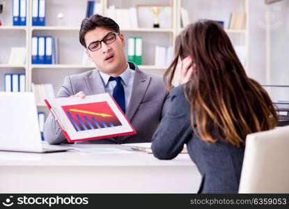 Business meeting between businessman and businesswoman