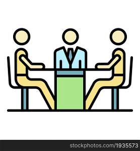 Business meeting icon. Outline business meeting vector icon color flat isolated. Business meeting icon color outline vector
