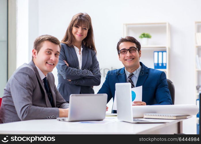 Business meeting with employees in the office