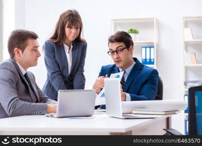 Business meeting with employees in the office