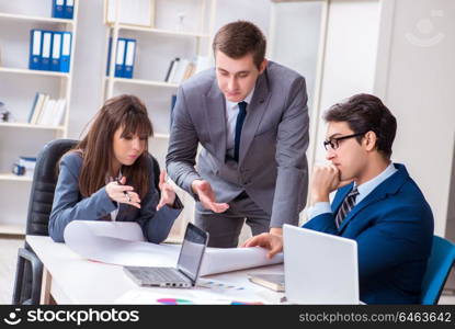 Business meeting with employees in the office