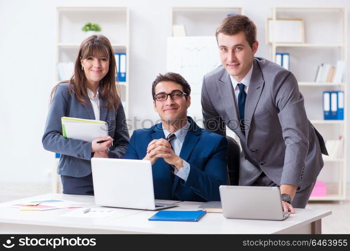 Business meeting with employees in the office