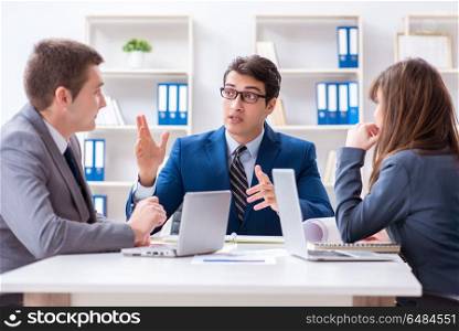 Business meeting with employees in the office