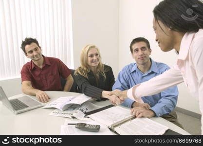 Business Meeting With Shaking Hands