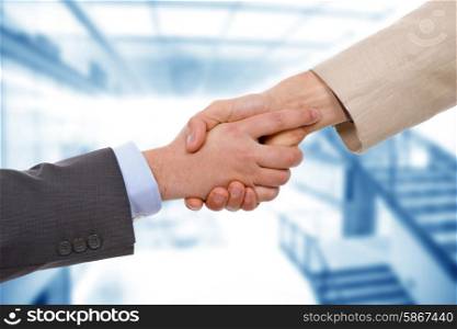 Business men hand shake at the office