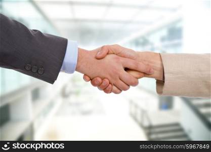 Business men hand shake at the office