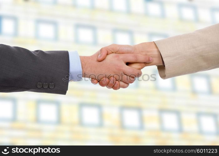 Business men hand shake at the office