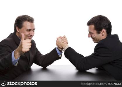 business men shaking hands, isolated on white