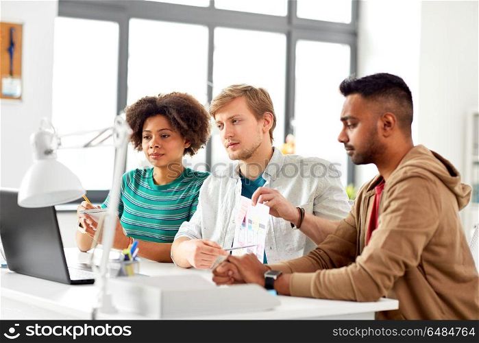 business, online communication and technology concept - happy creative team having video conference at office. creative team having video conference at office. creative team having video conference at office