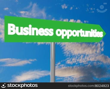 Business opportunities cartel in blue cloudy sky, 3d rendering