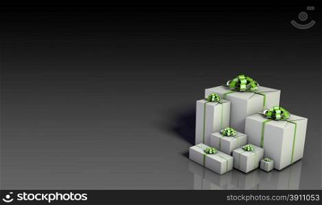 Business or Corporate Gifts Background in 3d. Business Gifts