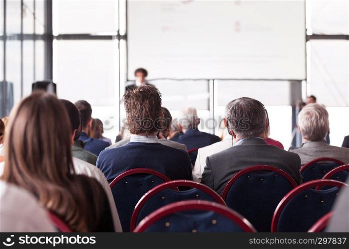 Business or professional conference. Presentation.
