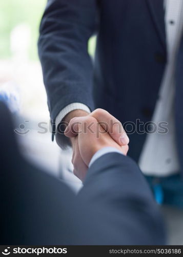 Business Partner Shake Hands on meetinig in modern office building