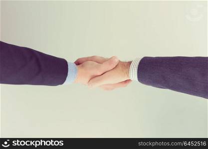 Business Partner Shake Hands on meetinig in modern office building top view