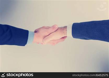 Business Partner Shake Hands on meetinig in modern office building top view
