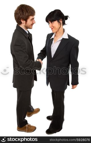 business partners are shaking hands on a deal
