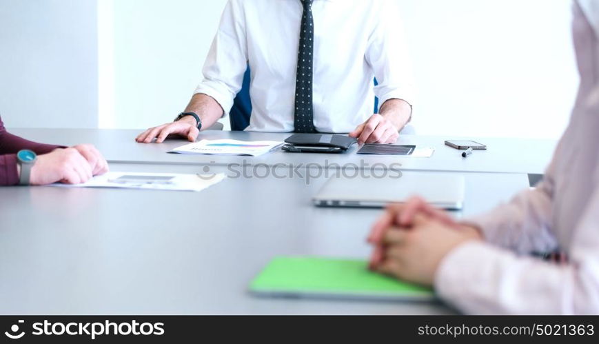 Business Partners Meeting In Modern Office