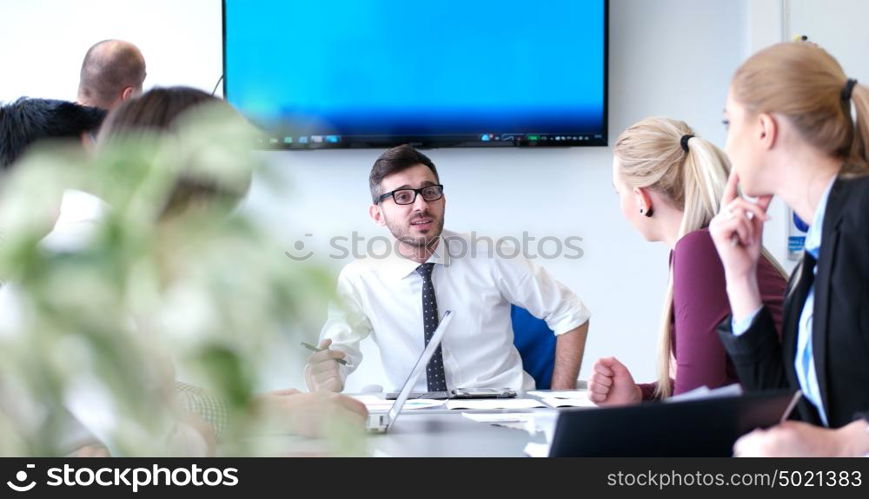 Business Partners Meeting In Modern Office