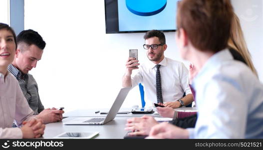 Business Partners Meeting In Modern Office