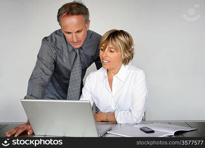 Business partners with laptop