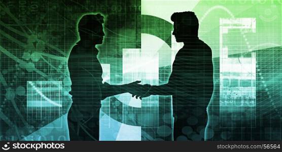 Business Partnership Concept with Two Men Shaking Hands. Business Partnership