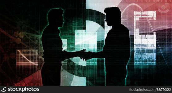 Business Partnership Concept with Two Men Shaking Hands. Business Partnership