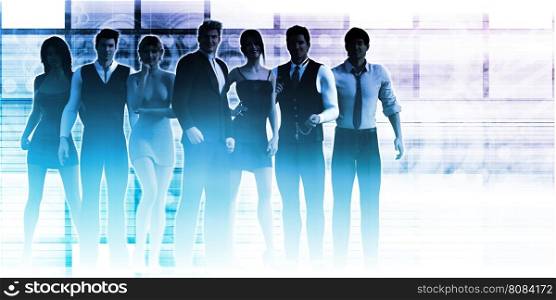 Business People Background as a Group Smiling Abstract. Computer Security Concept