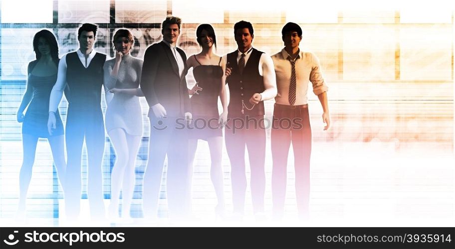 Business People Background as a Group Smiling Abstract. Digital Banking