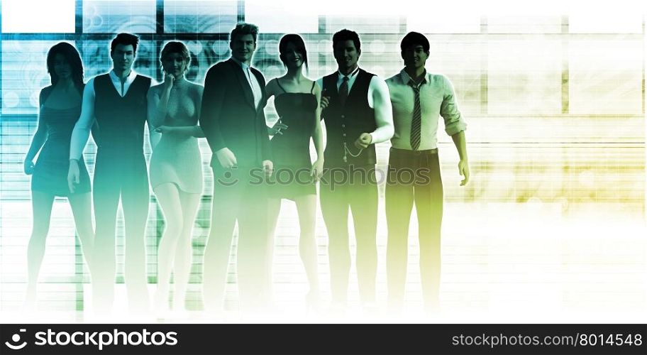 Business People Background as a Group Smiling Abstract. Global Digital Technology Concept