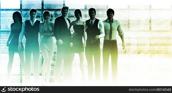 Business People Background as a Group Smiling Abstract. Global Digital Technology Concept