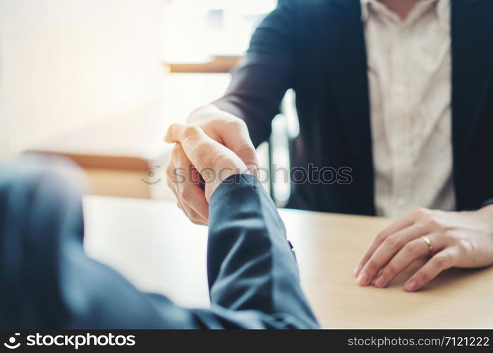 Business people colleagues shaking hands meeting Planning Strategy Analysis Concept