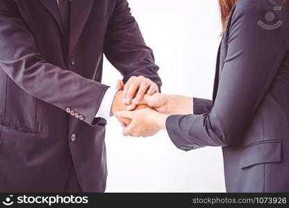 business people coordinate hands. Concept Teamwork